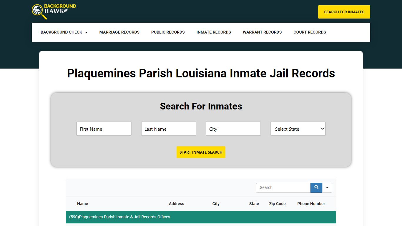 Inmate Jail Records in Plaquemines Parish, Louisiana