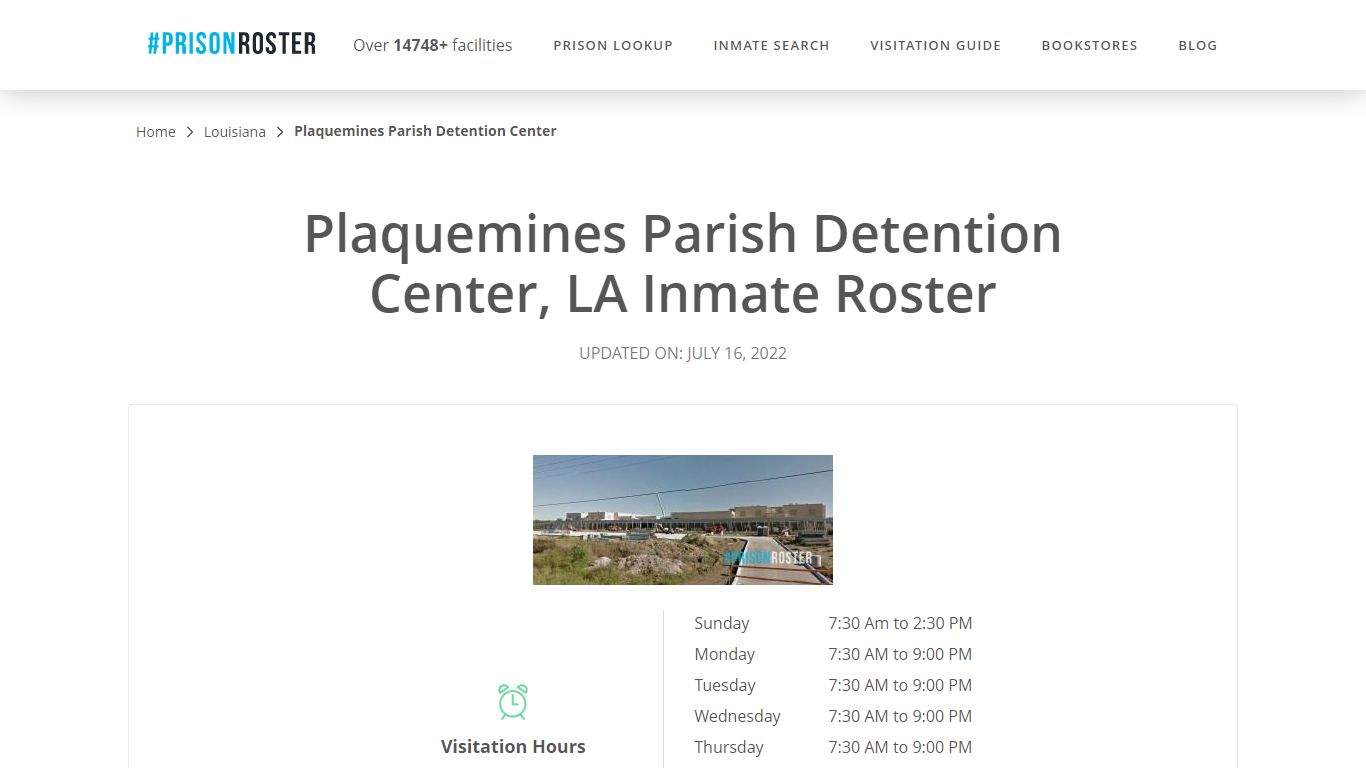 Plaquemines Parish Detention Center, LA Inmate Roster